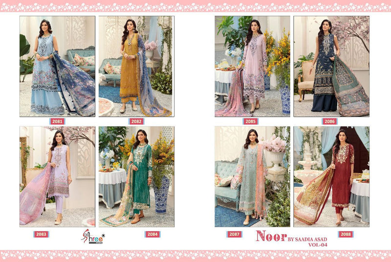 Shree Fabs Noor Saadia Asad Vol 4 Cotton Embroidered Party Wear Salwar Kameez