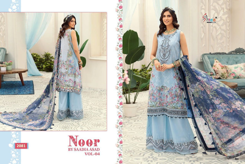 Shree Fabs Noor Saadia Asad Vol 4 Cotton Embroidered Party Wear Salwar Kameez