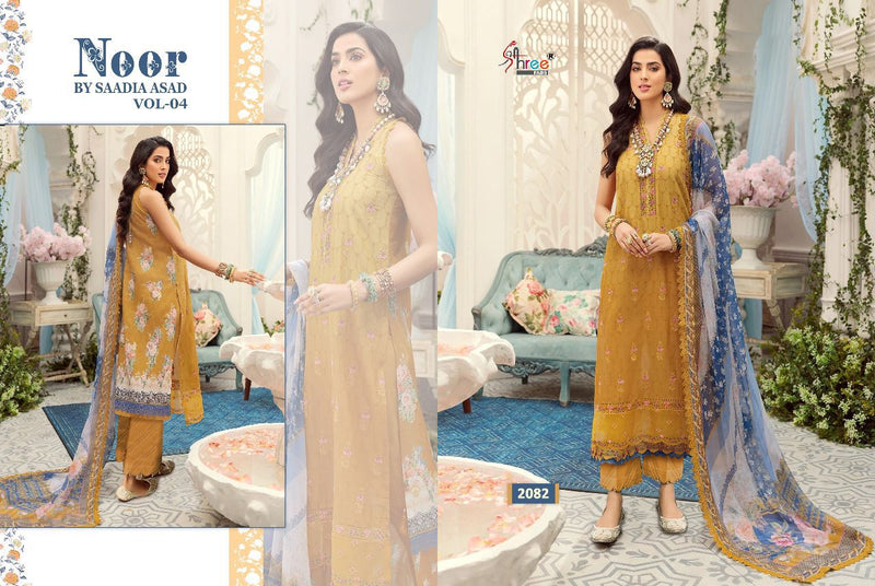 Shree Fabs Noor Saadia Asad Vol 4 Cotton Embroidered Party Wear Salwar Kameez