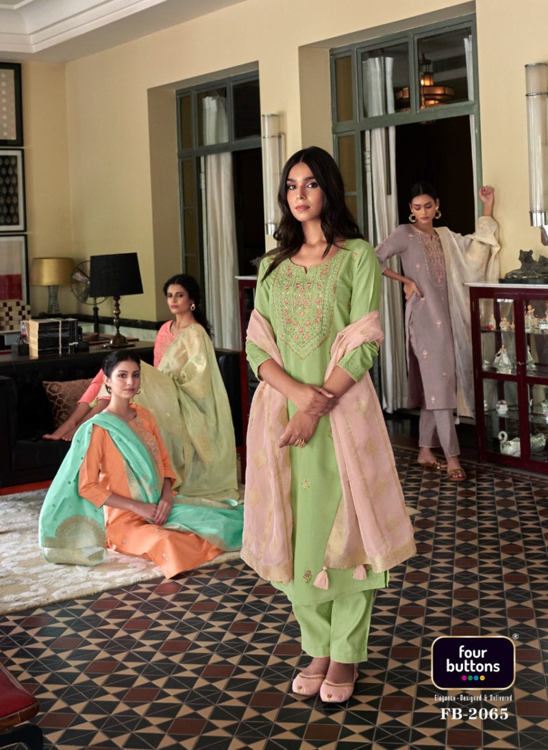 Four Buttons Noor Vol 2 Viscose With Beautiful Embroidery Work Stylish Designer Casual Look Fancy Kurti