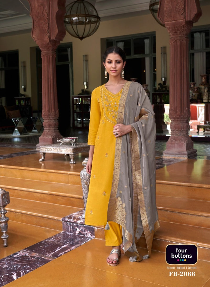 Four Buttons Noor Vol 2 Viscose With Beautiful Embroidery Work Stylish Designer Casual Look Fancy Kurti