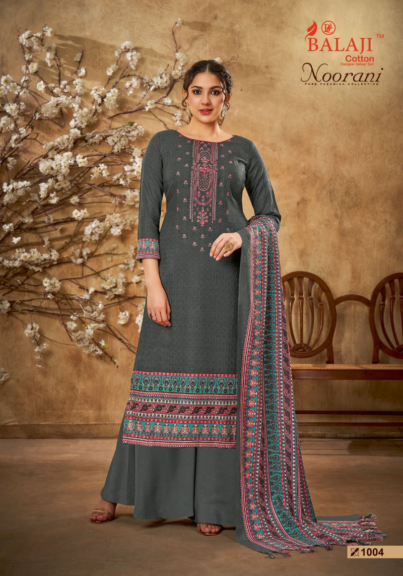Balaji Noorani Pashmina Printed With Heavy Embroidery Work stylish Designer Casual Look Salwar Kameez
