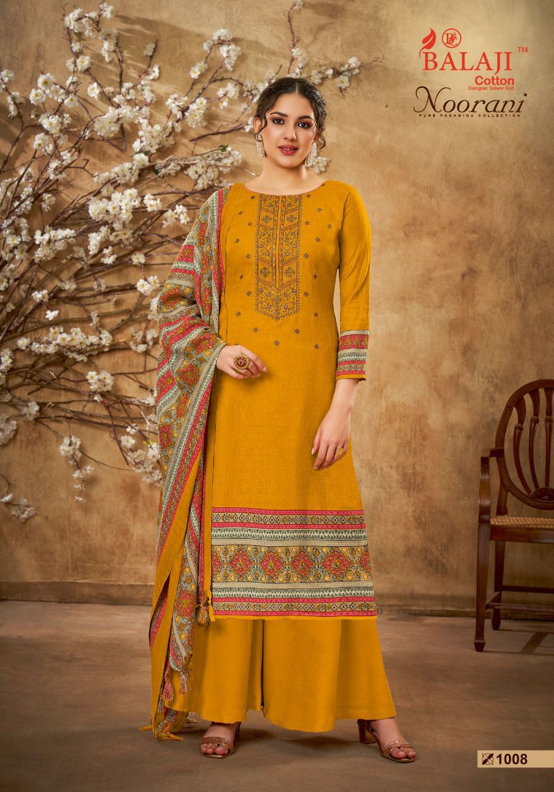 Balaji Noorani Pashmina Printed With Heavy Embroidery Work stylish Designer Casual Look Salwar Kameez