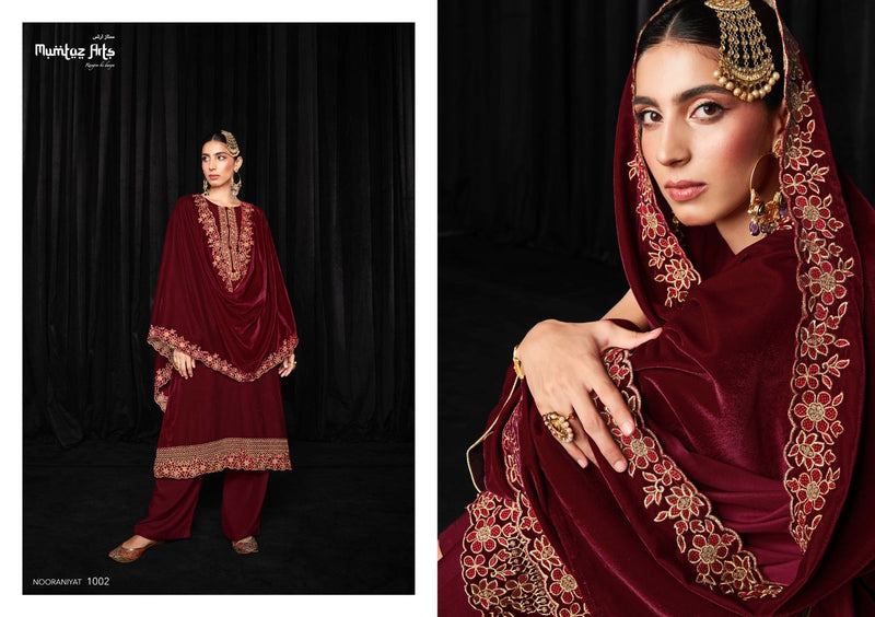 Mumtaz Arts Nooraniyat Velvet With Beautiful Embroidery Work Stylish Designer Festive Wear Salwar Kameez