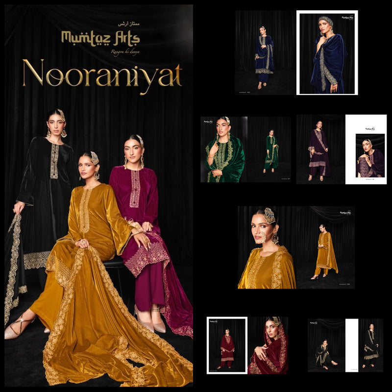 Mumtaz Arts Nooraniyat Velvet With Beautiful Embroidery Work Stylish Designer Festive Wear Salwar Kameez