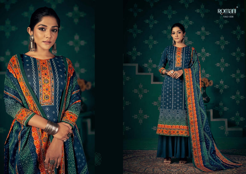 Romani Noori Pashmina With Mirror Hand Work Stylish Designer Festive Wear Salwar Kameez