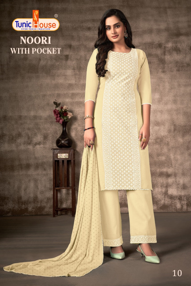 Tunic House Noori Pure Cotton With Heavy Fancy Work Stylish Designer Fancy Kurti