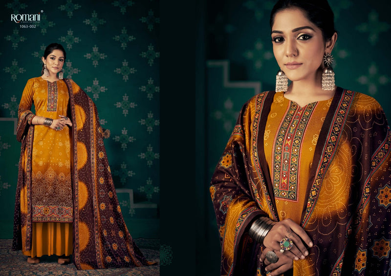 Romani Noori Pashmina With Mirror Hand Work Stylish Designer Festive Wear Salwar Kameez
