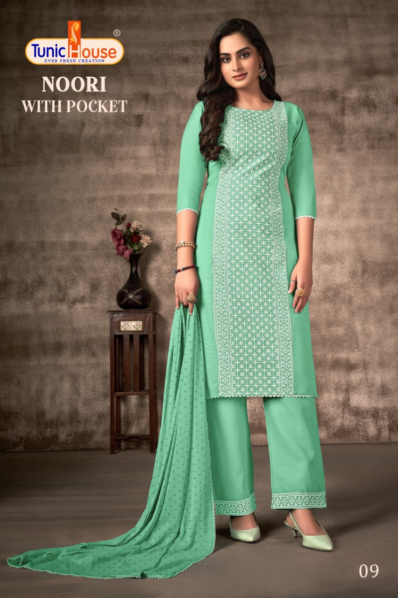 Tunic House Noori Pure Cotton With Heavy Fancy Work Stylish Designer Fancy Kurti