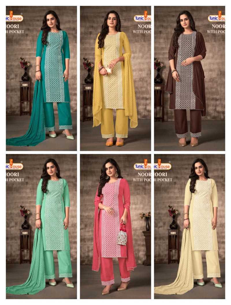 Tunic House Noori Pure Cotton With Heavy Fancy Work Stylish Designer Fancy Kurti