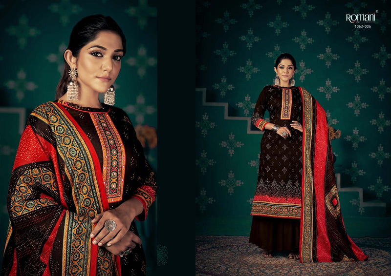 Romani Noori Pashmina With Mirror Hand Work Stylish Designer Festive Wear Salwar Kameez
