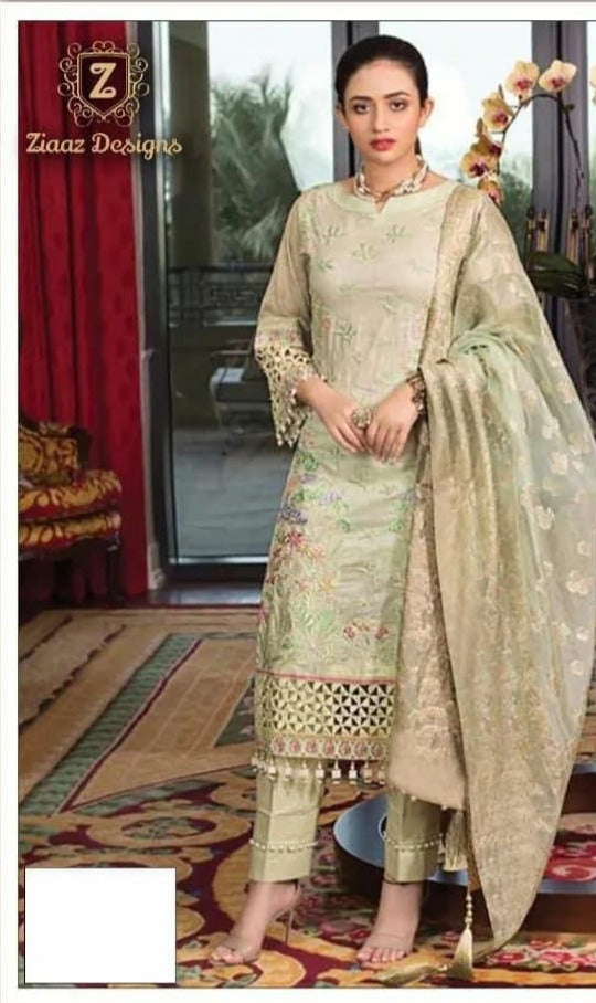 Ziaaz Designer Noor Jahan Vol 2 Cambric Cotton With Heavy Beautiful Work Stylish Designer Salwar Kameez