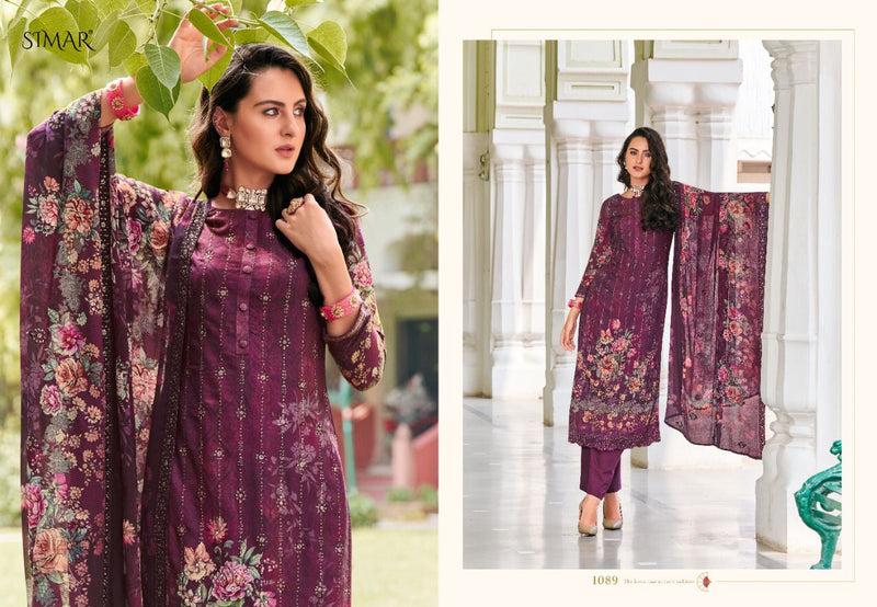Simar Glossy Noura Muslin Viscose Printed With Embroidery Work stylish Designer Salwar Suit