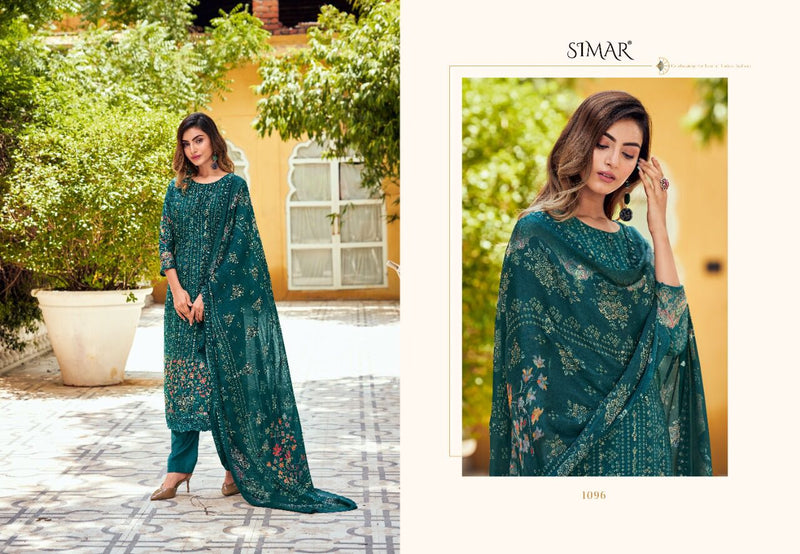 Simar Glossy Noura Muslin Viscose Printed With Embroidery Work stylish Designer Salwar Suit