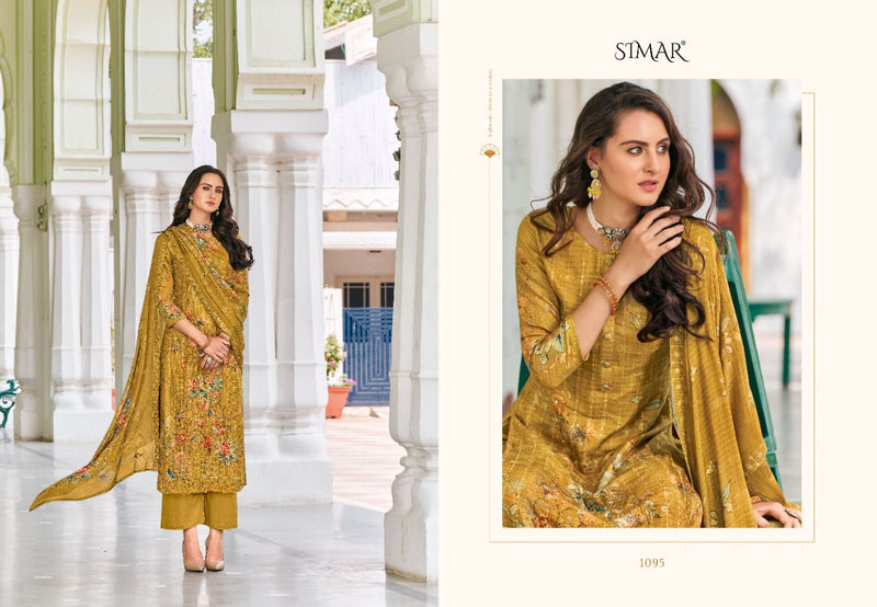 Simar Glossy Noura Muslin Viscose Printed With Embroidery Work stylish Designer Salwar Suit