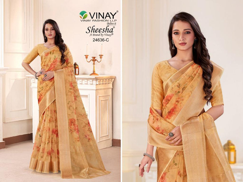 Vinay Fashion Ns 24636 Organza Jacquard Beautiful Party Wear Sarees