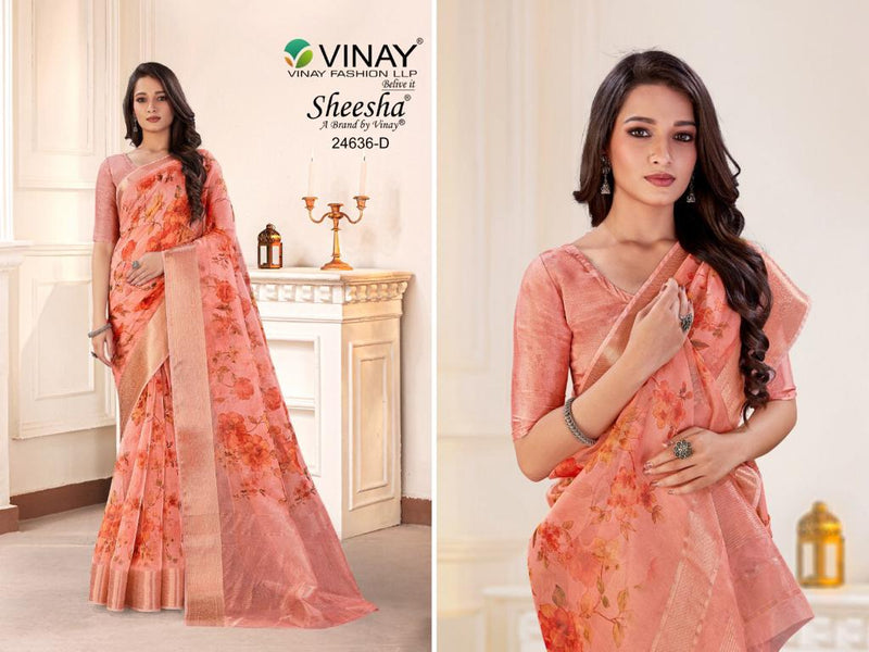 Vinay Fashion Ns 24636 Organza Jacquard Beautiful Party Wear Sarees