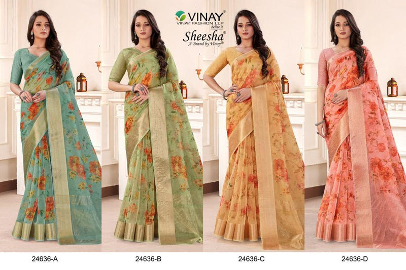 Vinay Fashion Ns 24636 Organza Jacquard Beautiful Party Wear Sarees