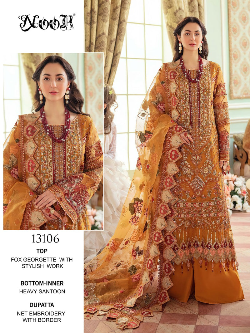 Noor Nureh Georgette Embroidered Pakistani Style Heavy Party Wear Salwar Kameez