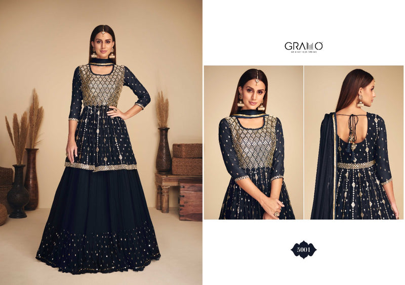 Gramo Nurza Vol 1 Georgette With Heavy Embroidery Work stylish Designer Party Wear Fancy Kurti