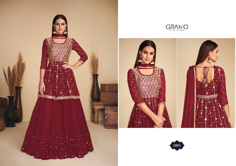 Gramo Nurza Vol 1 Georgette With Heavy Embroidery Work stylish Designer Party Wear Fancy Kurti