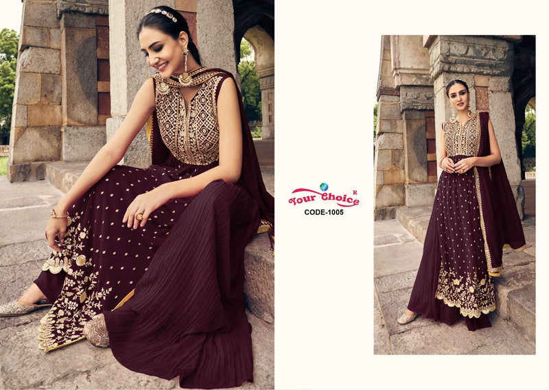 Your Choice Nyka Georgette With Heavy Embroidery Work Stylish Designer Party Wear Fancy Long Kurti