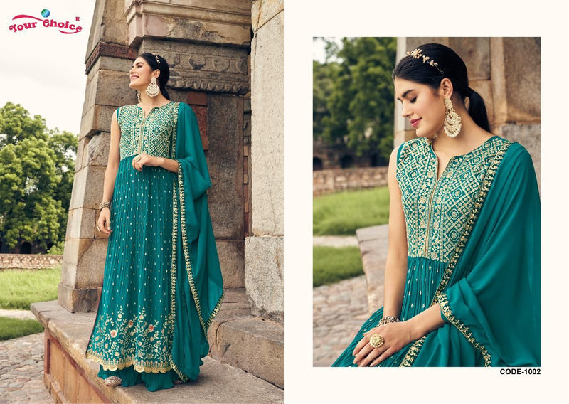 Your Choice Nyka Georgette With Heavy Embroidery Work Stylish Designer Party Wear Fancy Long Kurti