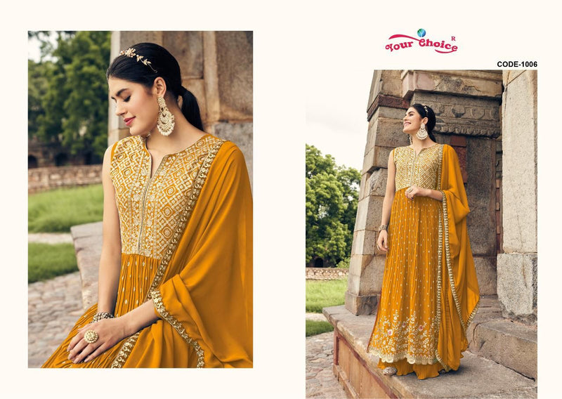 Your Choice Nyka Georgette With Heavy Embroidery Work Stylish Designer Party Wear Fancy Long Kurti