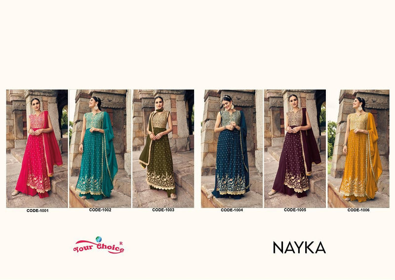 Your Choice Nyka Georgette With Heavy Embroidery Work Stylish Designer Party Wear Fancy Long Kurti