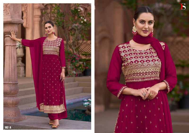 Deepsy Suits Naira Georgette Crush Heavy Embroidery Fancy Designer Partywear Salwar Kameez
