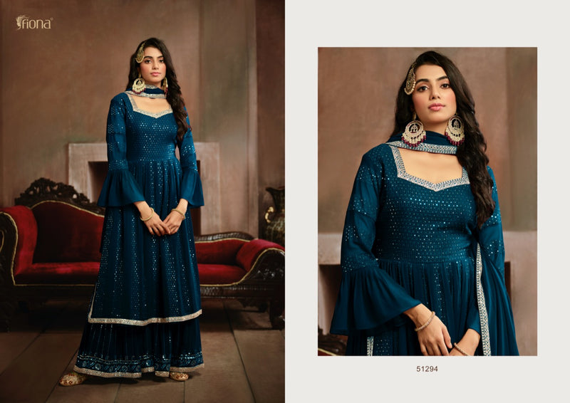 Fiona Nyra Georgette With Heavy Embroidery Work Stylish Designer Party Wear Fancy Kurti