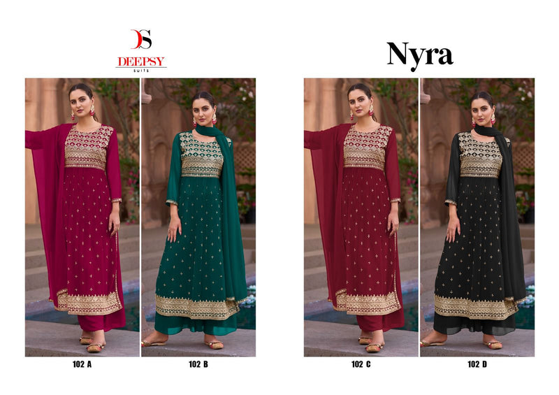 Deepsy Suits Naira Georgette Crush Heavy Embroidery Fancy Designer Partywear Salwar Kameez