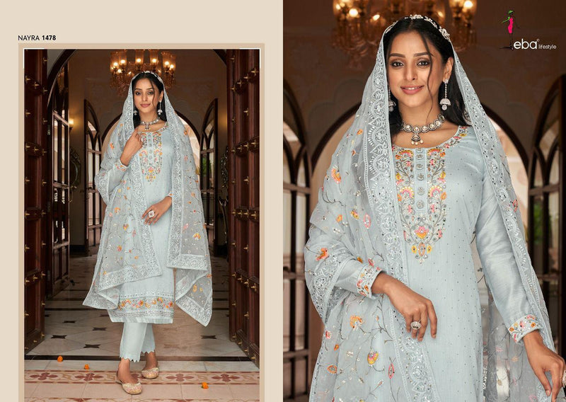 Eba Lifestyle Nyra Vol 5 Viscose Silk With Beautiful Heavy Embroidery Work Stylish Designer Salwar Kameez