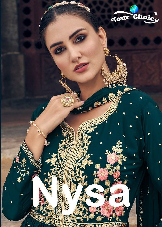 Your Choice Nysa Georgette With Heavy Embroidery Work Stylish Designer Wedding Wear Casual Look Long Kurti