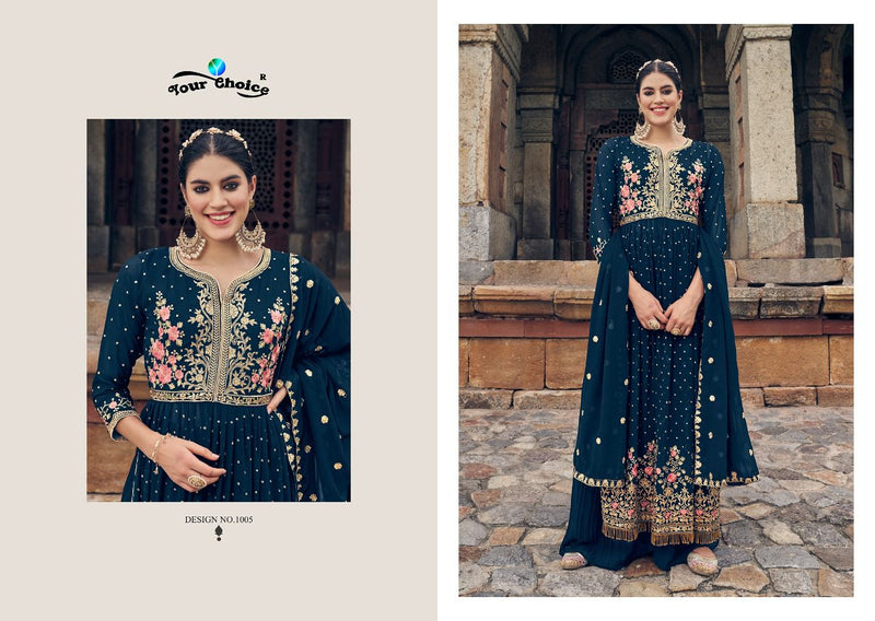 Your Choice Nysa Georgette With Heavy Embroidery Work Stylish Designer Wedding Wear Casual Look Long Kurti