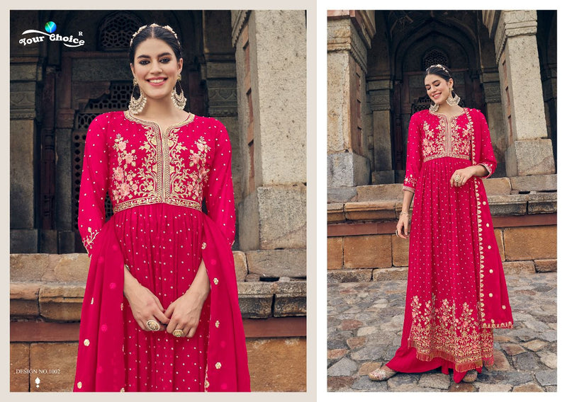 Your Choice Nysa Georgette With Heavy Embroidery Work Stylish Designer Wedding Wear Casual Look Long Kurti