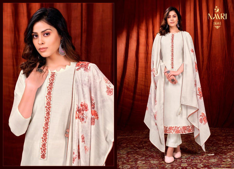 Naari Colourful Pure Silk Heavy Embroidered Work Designer Salwar Suit