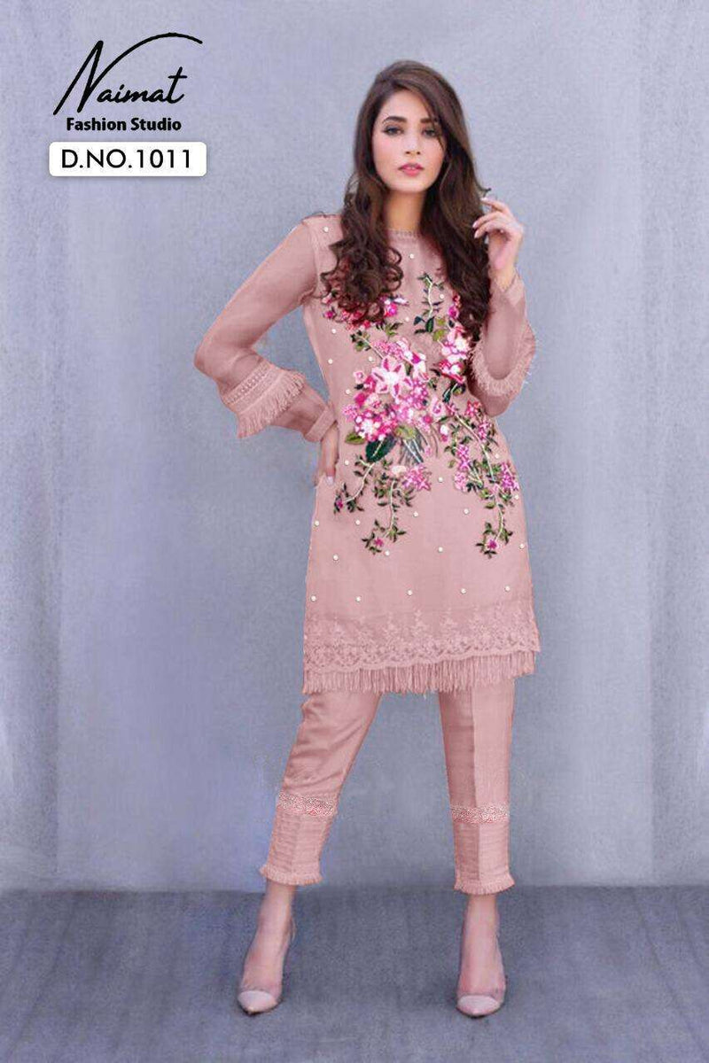 Naimat Fashion Studio Launch By Nfs 1011 Georgette With Beautiful Embroidery With Diamond Work Kurtis