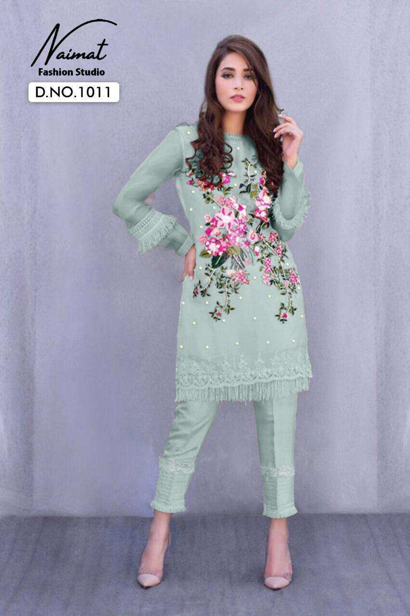 Naimat Fashion Studio Launch By Nfs 1011 Georgette With Beautiful Embroidery With Diamond Work Kurtis