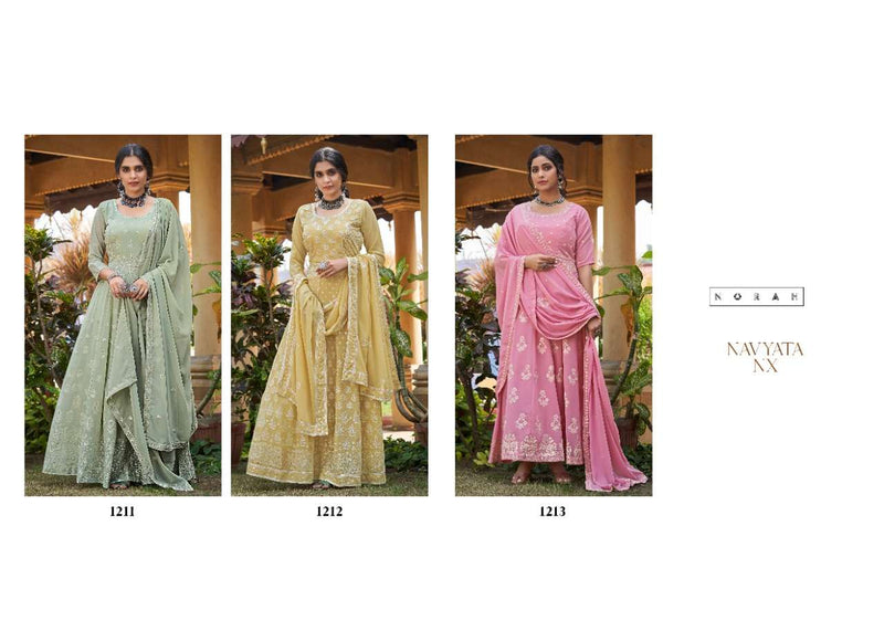 Navayat Nx Georgette Kali Heavy Embroidery Work Semi Velvet Fency Salwar Kameez