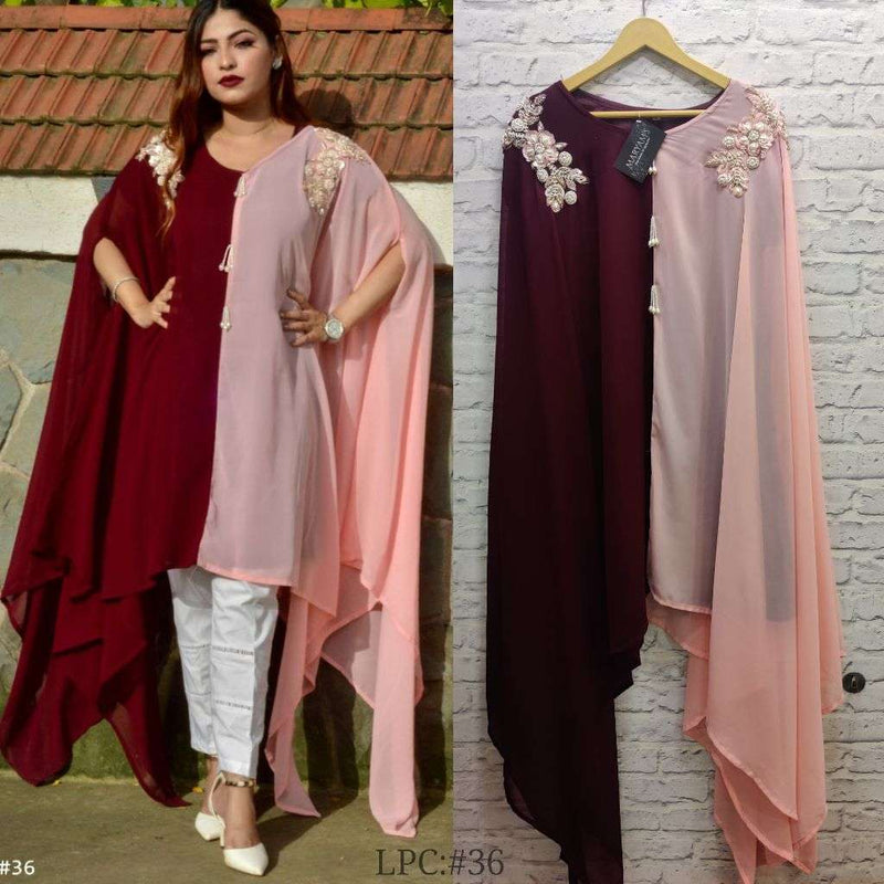 New Brand Lpc 36 Georgette Pure Lawn Stchble Colour Pakistani Kurti