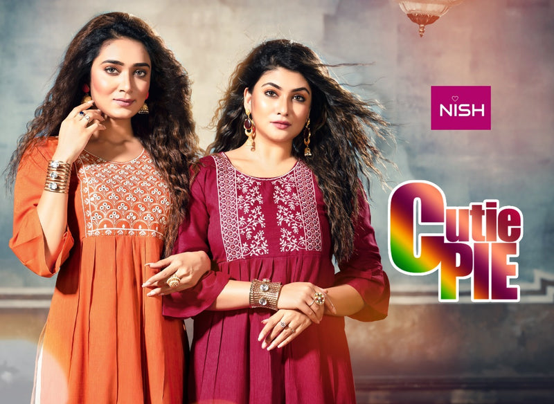Nish Cutie Rayon Heavy Cotton Flex Pent Fancy Kurti