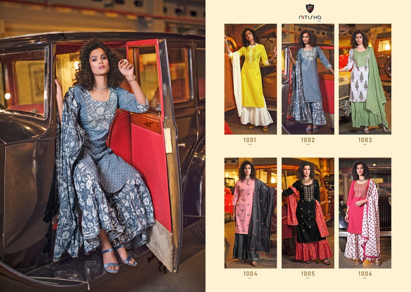 Nitisha Nx Chirmi Cambric Cotton Print With Work Fancy Kurti