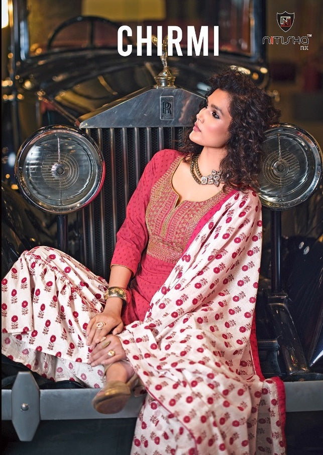 Nitisha Nx Chirmi Cambric Cotton Print With Work Fancy Kurti