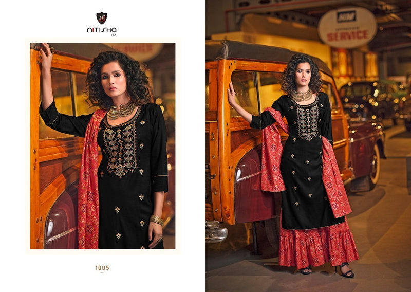 Nitisha Nx Chirmi Cambric Cotton Print With Work Fancy Kurti