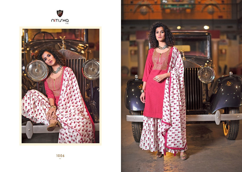 Nitisha Nx Chirmi Cambric Cotton Print With Work Fancy Kurti