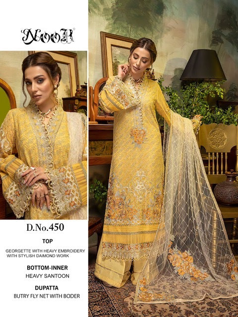 Noor Guzarish Georgette Heavy Embroidered Latkan Pakistani Salwar Kameez