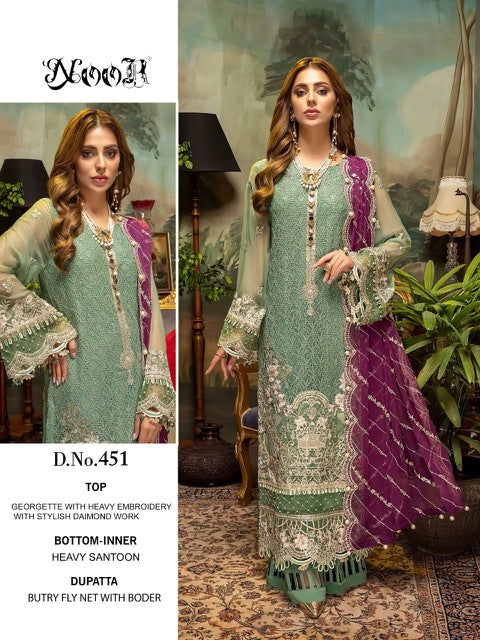 Noor Guzarish Georgette Heavy Embroidered Latkan Pakistani Salwar Kameez