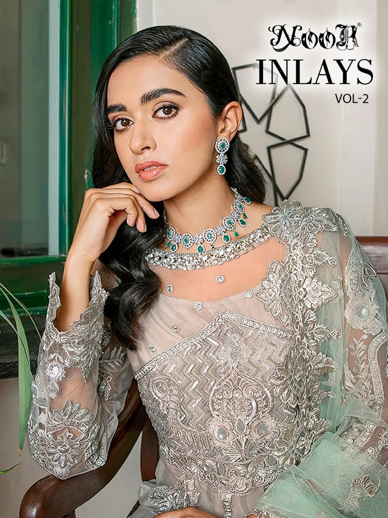 Noor Inlays Vol 2 Goergette With Heavy Embroidered Work Pakistani Suit