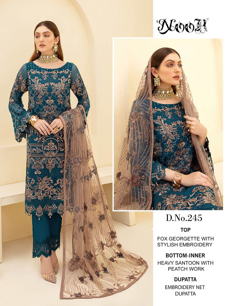 Noor Minhal Vol 2 Georgette Heavy Embroidered Work Pakistani Salwar Suit
